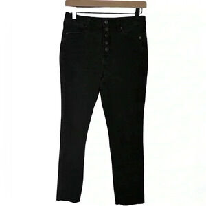 Raw hem buttonfly high rise jegging